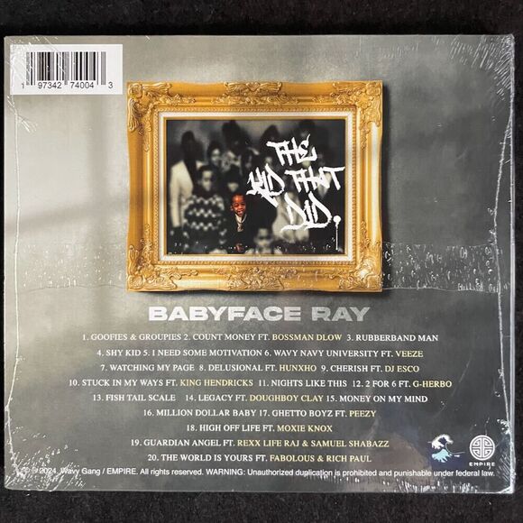 Babyface Ray , The Kid That Did , NEW, Compact Disc, CD, Wavy Gang, 2024 - Picture 2 of 3